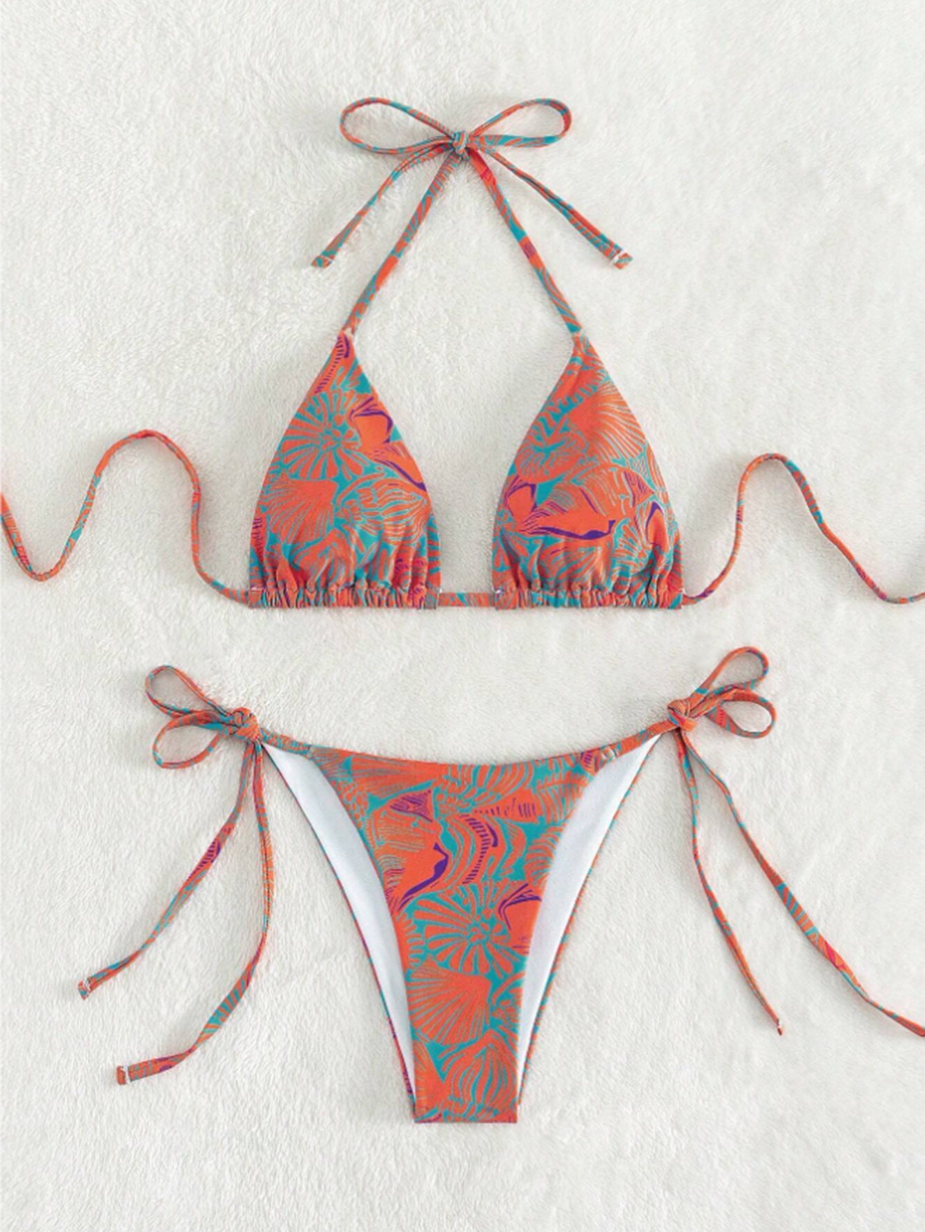 Two-Piece flowered high waist bikini
