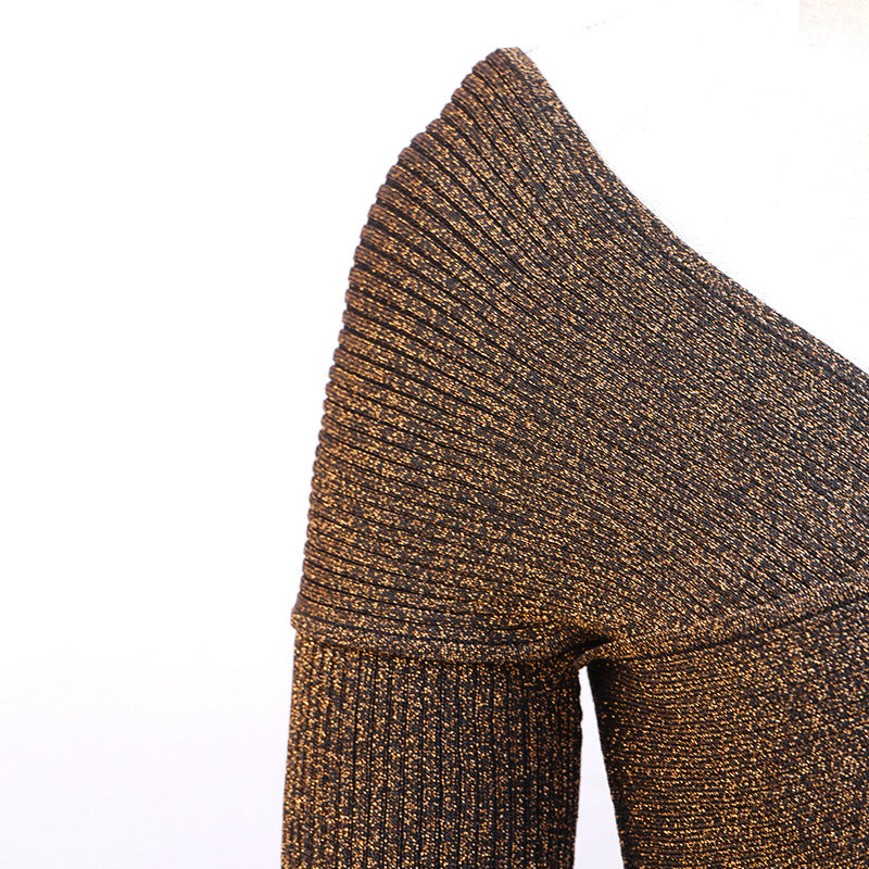 knitted sweater slim fit long-sleeved and cropped top