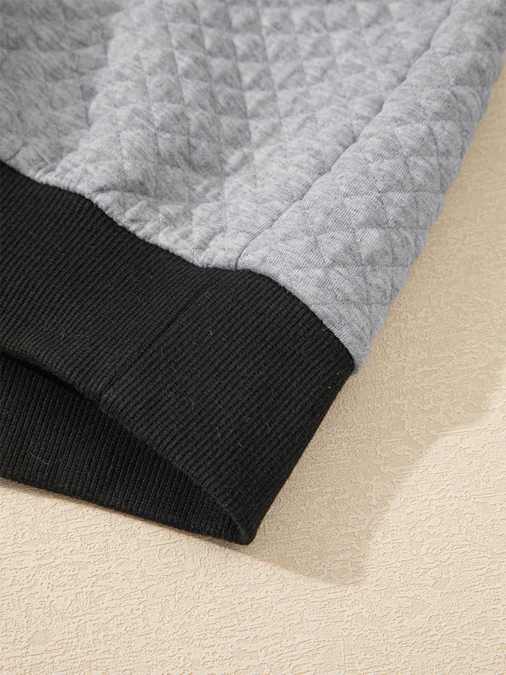 ColorBLock Button Long Sleeve Sweatshirt