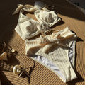 Shell Beach Special Fabric High Waist Split Swimsuit