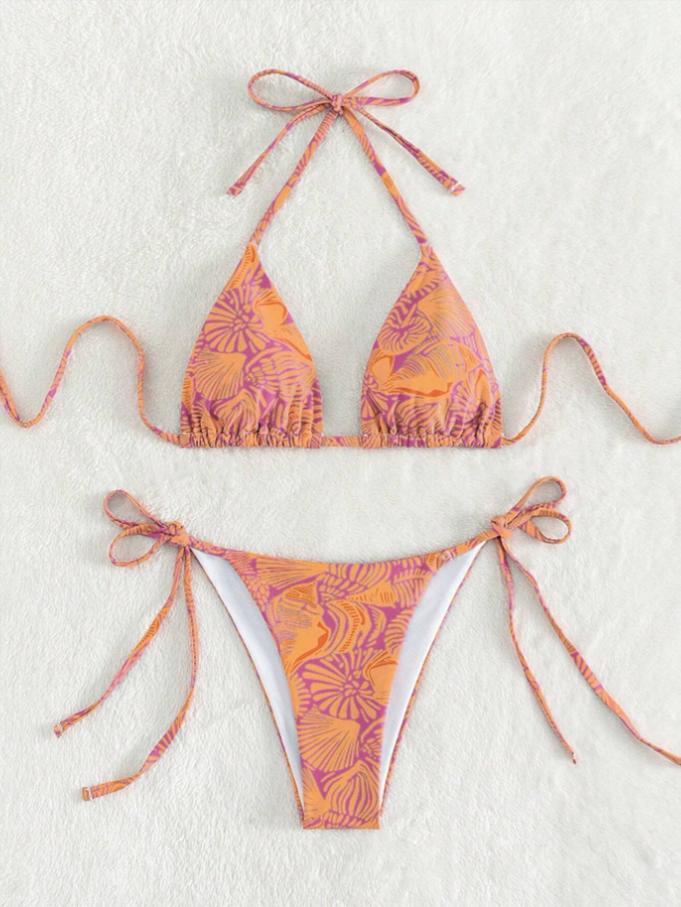 Two-Piece flowered high waist bikini