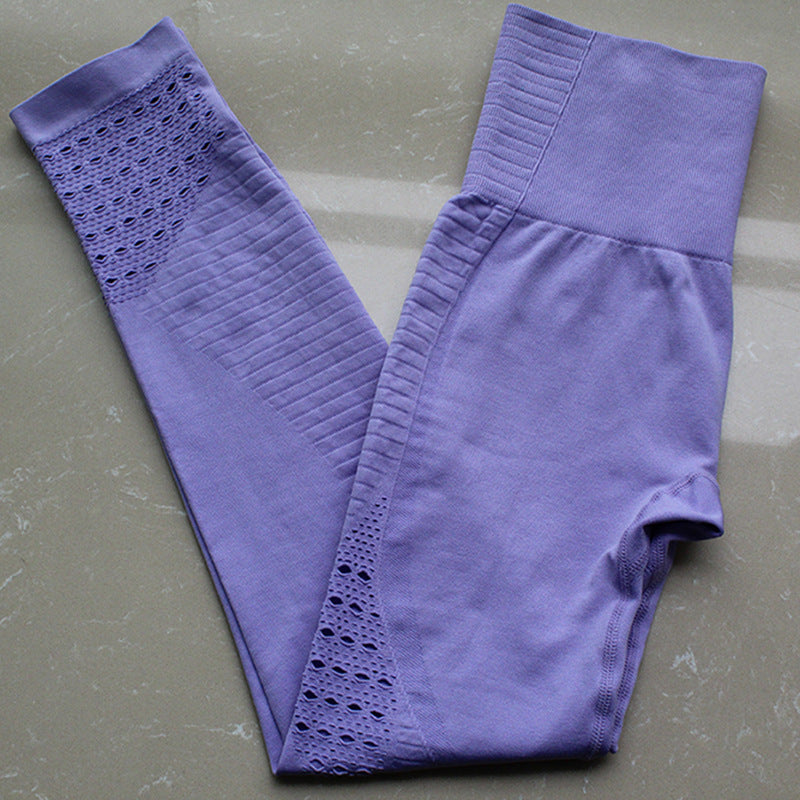 Tight Fitting High Waist Breathable Hollow Buttocks Quick Drying Yoga Pants