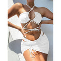 Separated Swimsuit Solid Color Three-piece Bikini