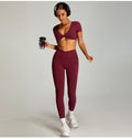 Cross high waist sports suit for women