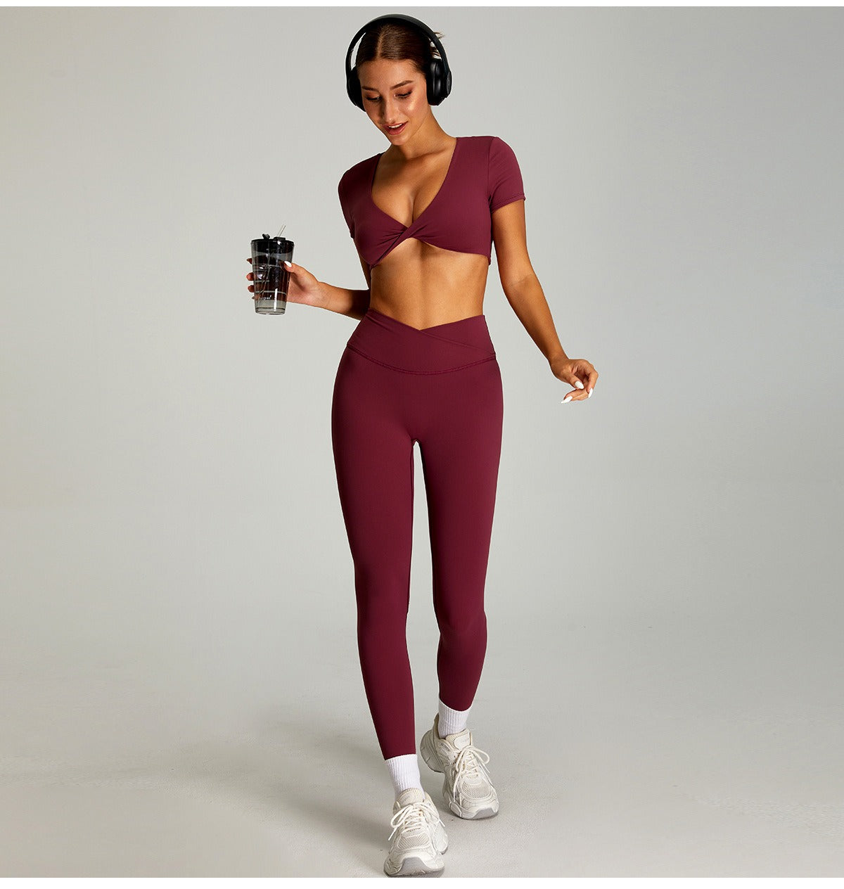 Cross high waist sports suit for women
