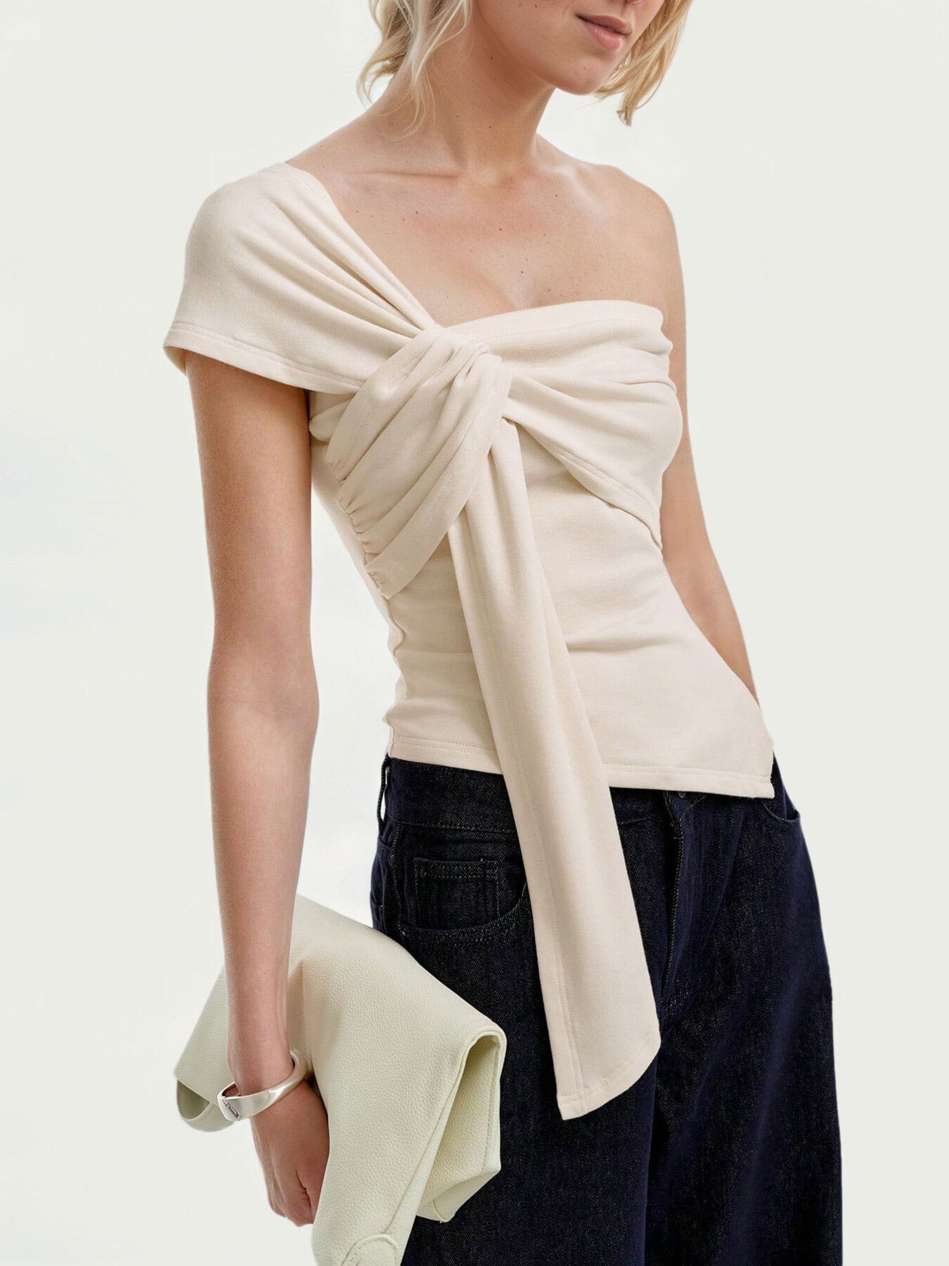 one-shoulder t-shirt Detail T-Shirt for Women – HH Apparel