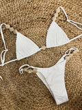 Sexy Triangle Low-Waist Bikini with Drawstring for Women
