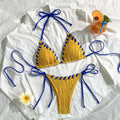 Solid color strap bikini