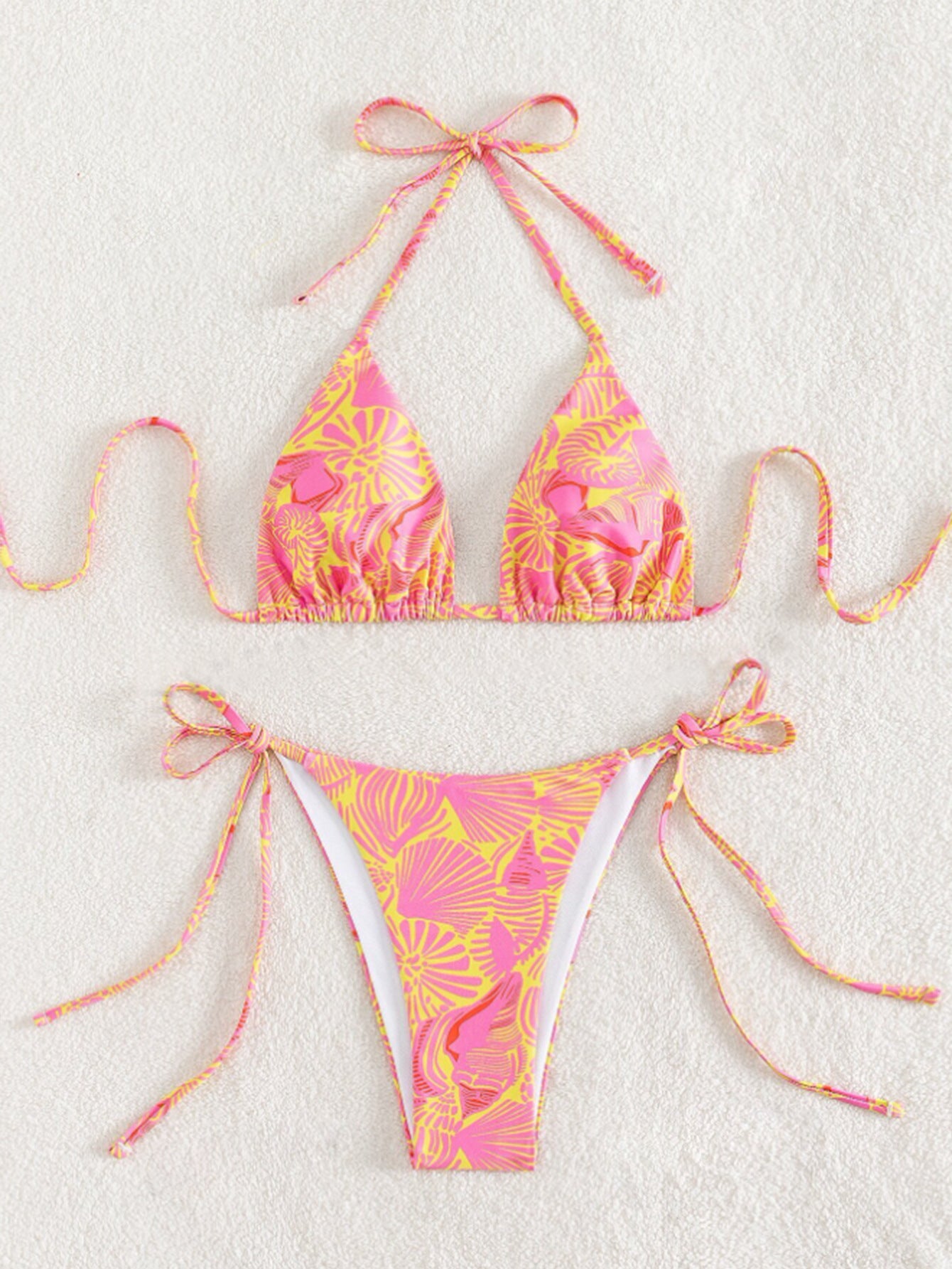 Two-Piece flowered high waist bikini