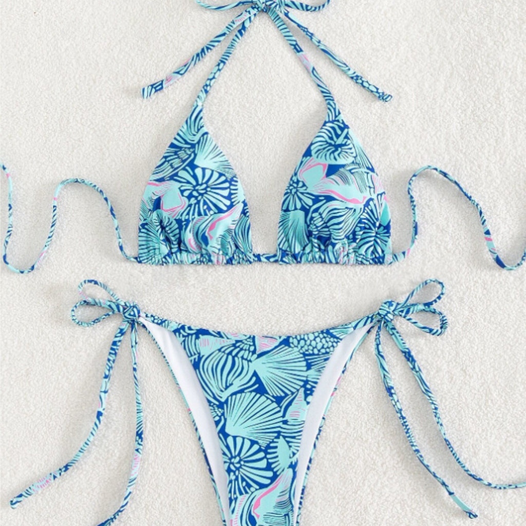 Two-Piece flowered high waist bikini