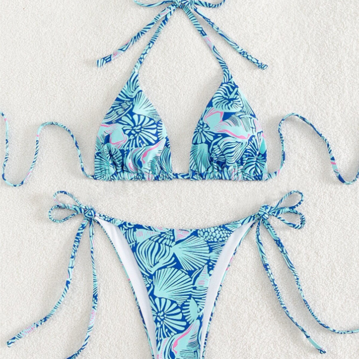 Two-Piece flowered high waist bikini