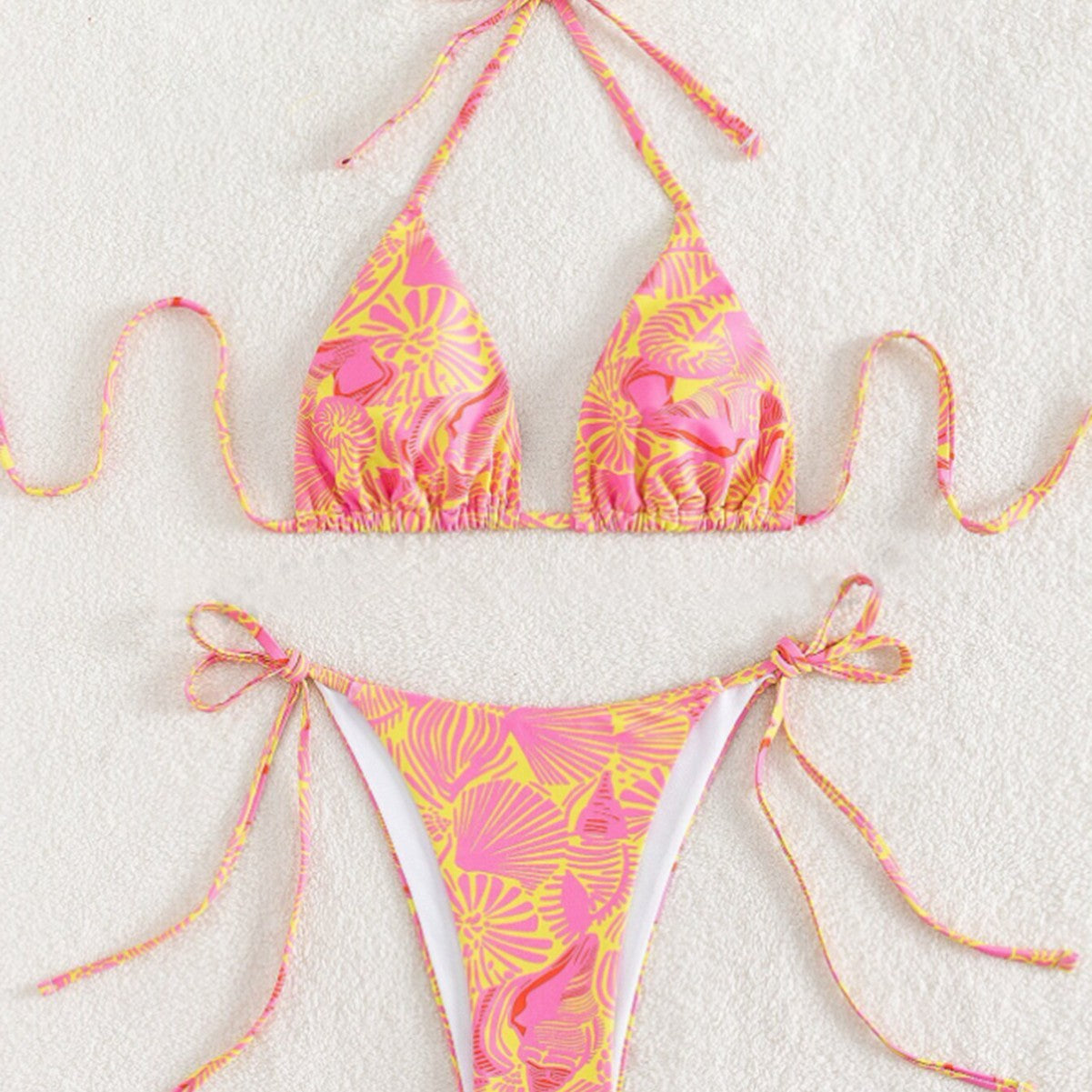 Two-Piece flowered high waist bikini