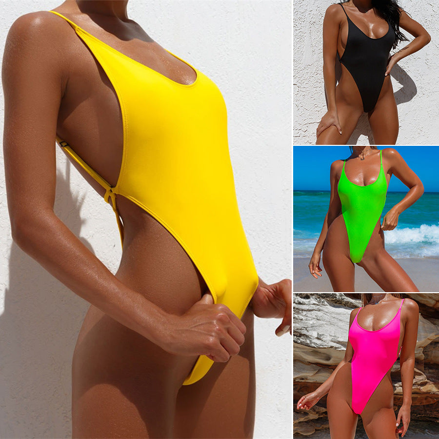 one-piece swimsuit backless bikini