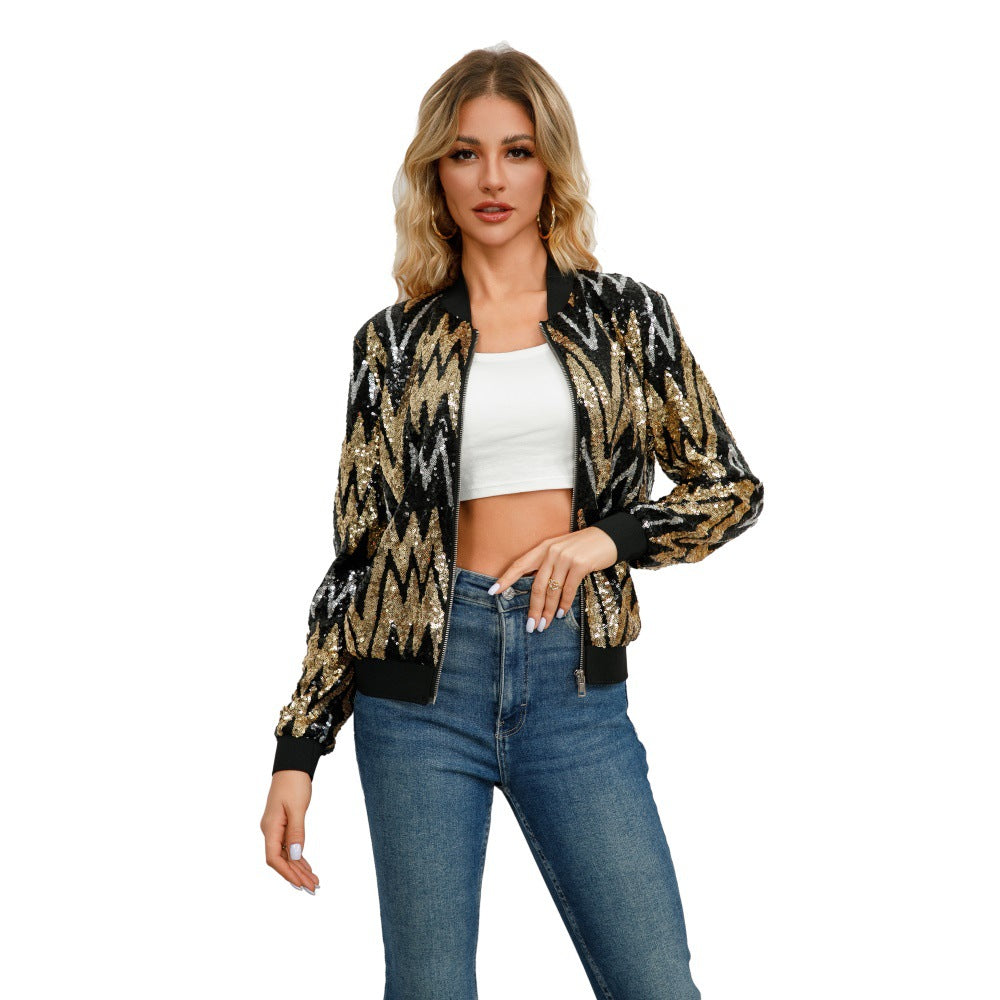 Long sleeved  sequined jacket