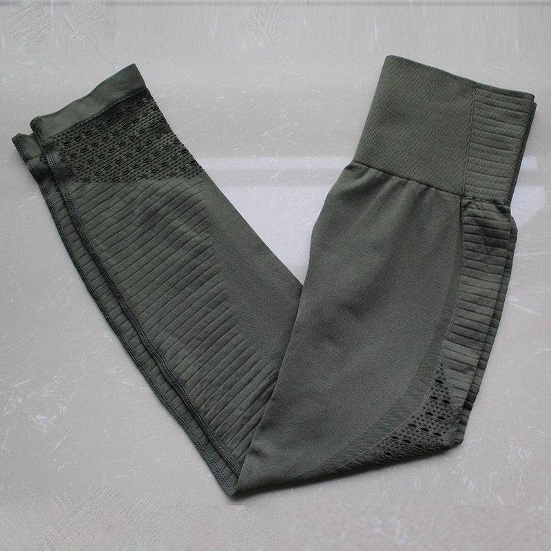 Tight Fitting High Waist Breathable Hollow Buttocks Quick Drying Yoga Pants