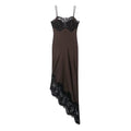 Asymmetric lace satin dress for women's wear