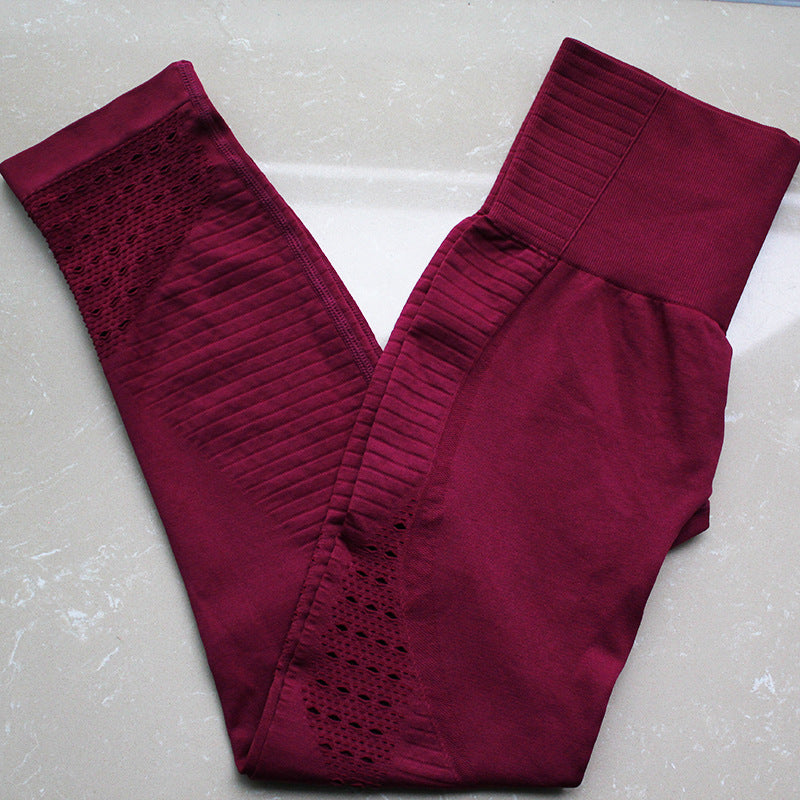 Tight Fitting High Waist Breathable Hollow Buttocks Quick Drying Yoga Pants