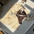 Sexy lace mesh four piece swimsuit bikini bikini