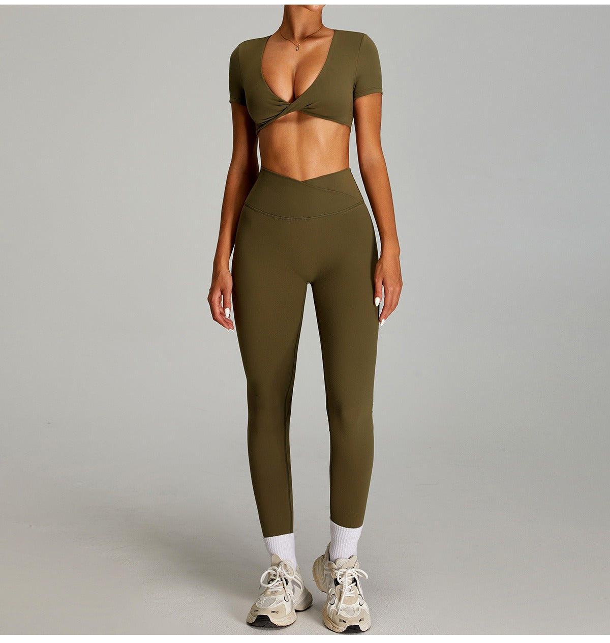 Cross high waist sports suit for women