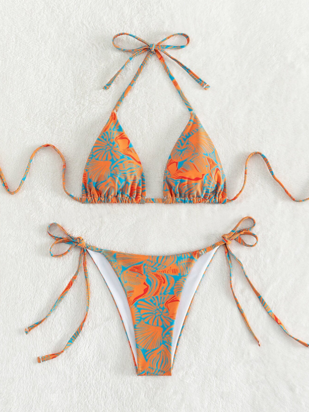Two-Piece flowered high waist bikini
