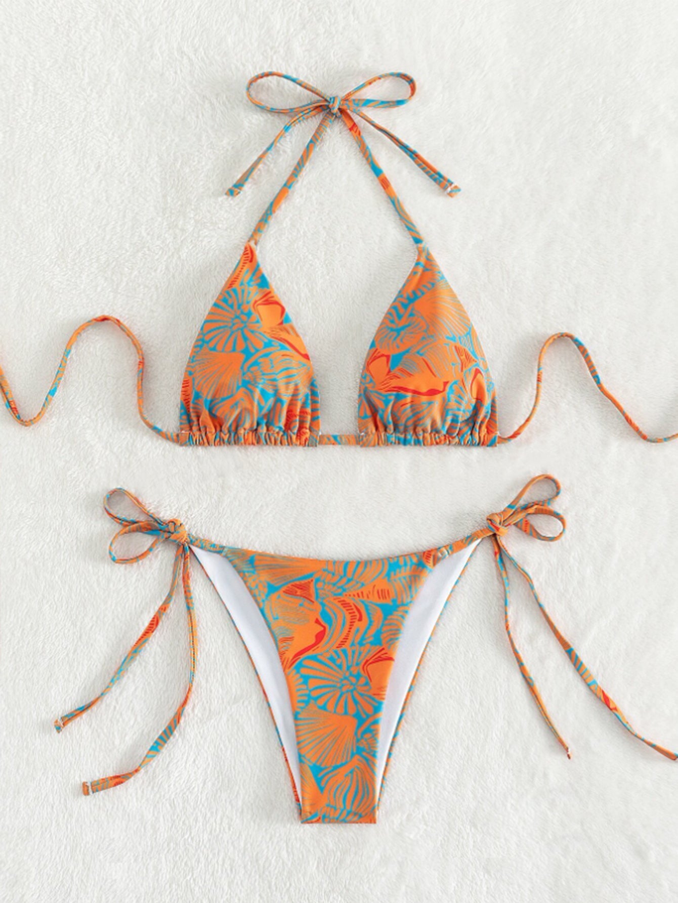 Two-Piece flowered high waist bikini