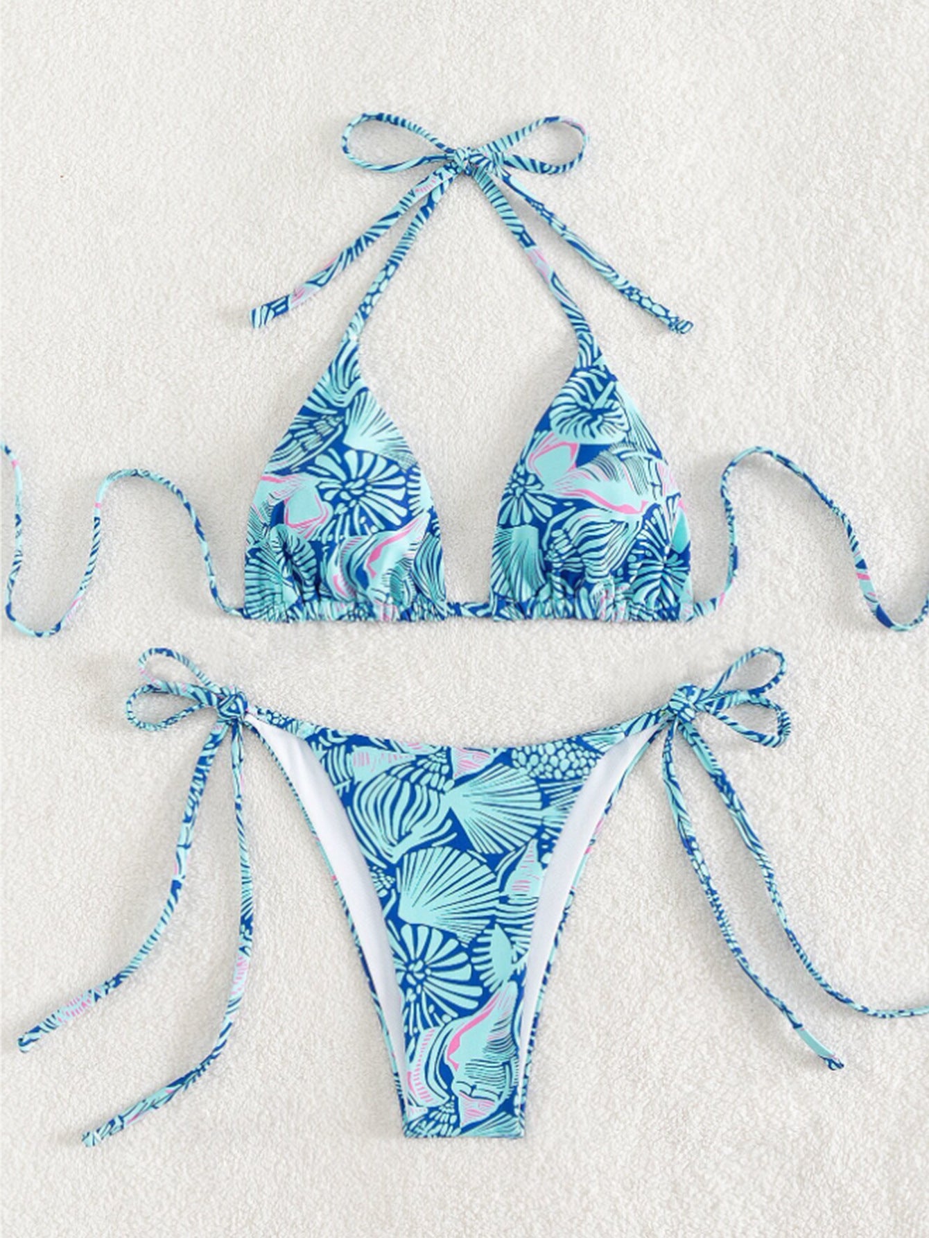 Two-Piece flowered high waist bikini