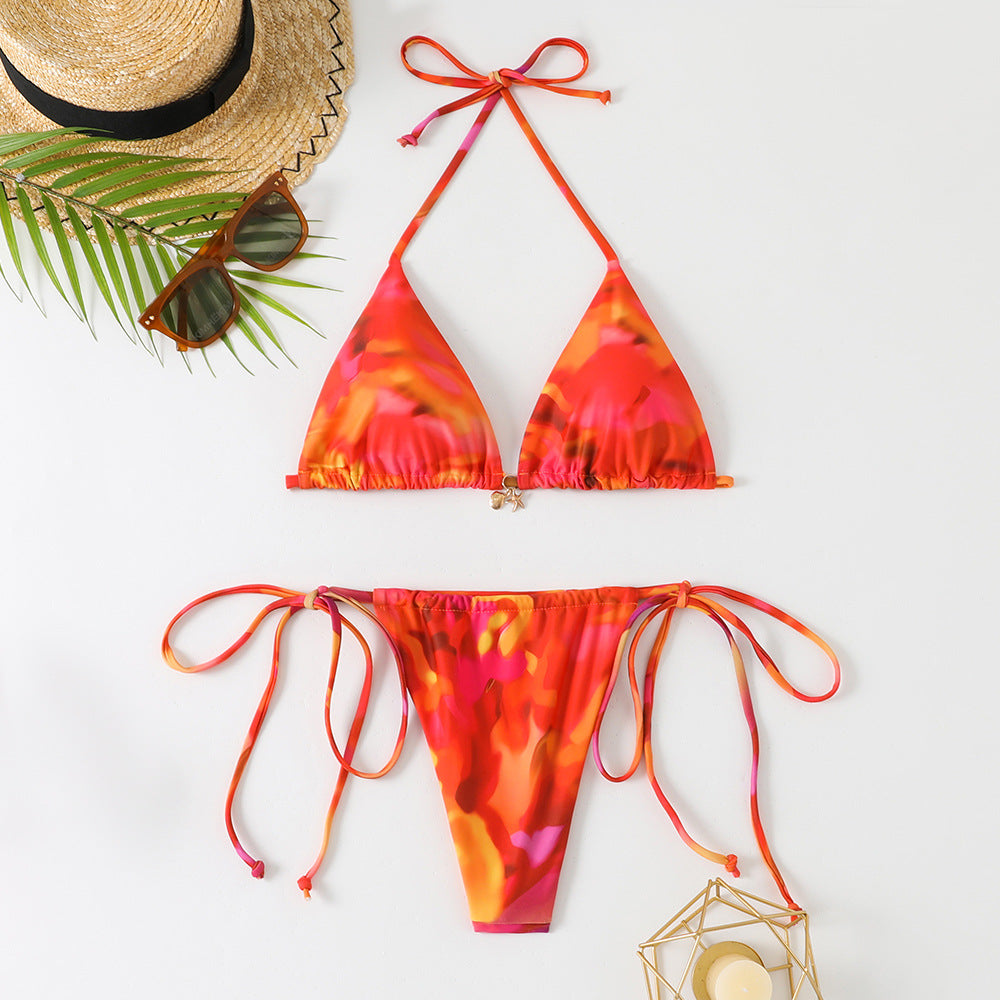 Sexy floral halterneck bikini
