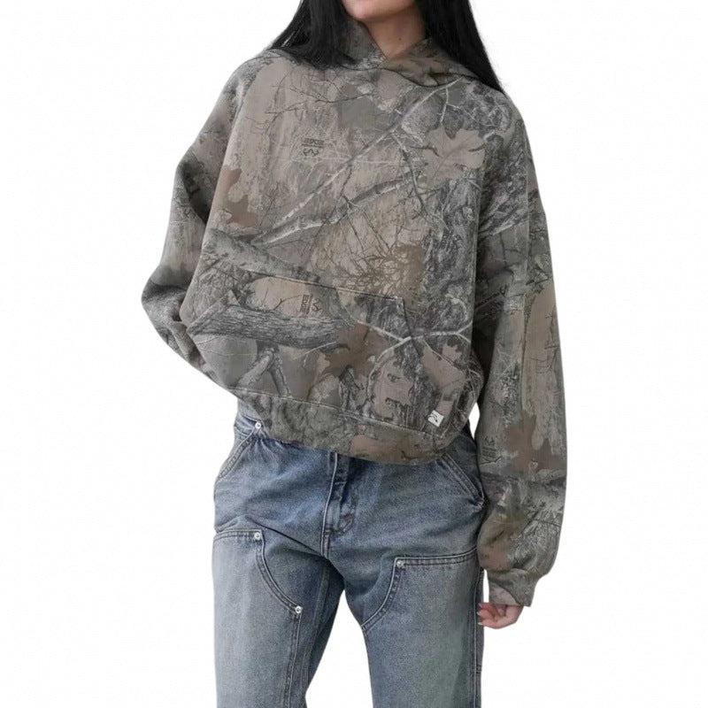 Camouflage Hoodie Fashion Jungle Maple Leaf Branches