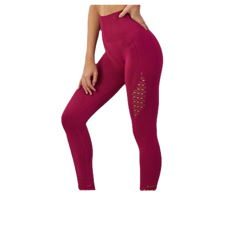 Tight Fitting High Waist Breathable Hollow Buttocks Quick Drying Yoga Pants