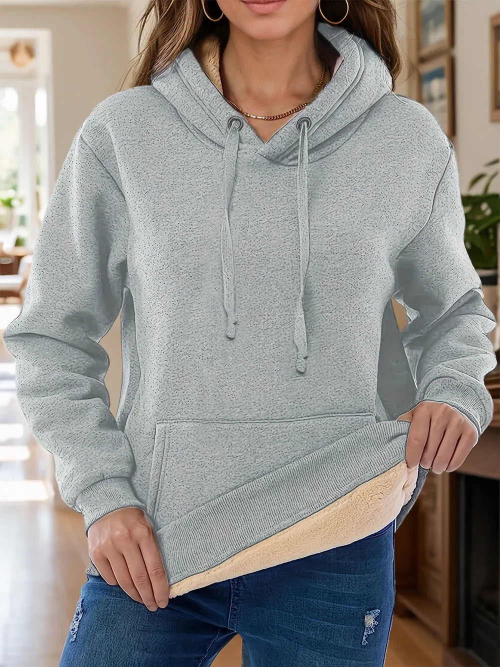 Drawstring Long Sleeve Hoodie
