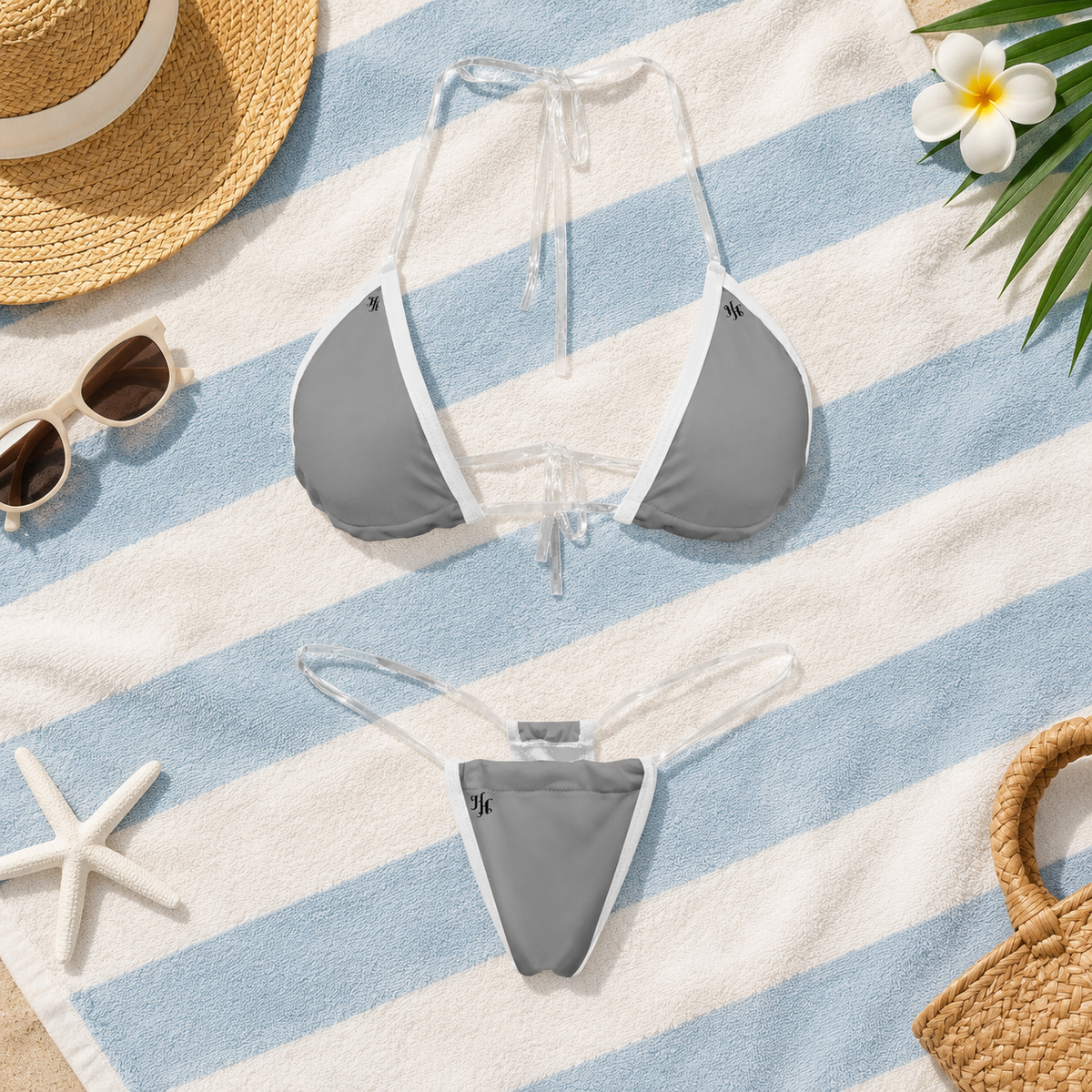 The Transparent Strap Bikini Set