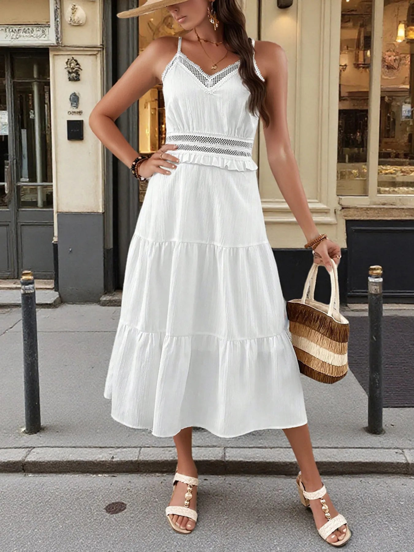 tiered midi dress